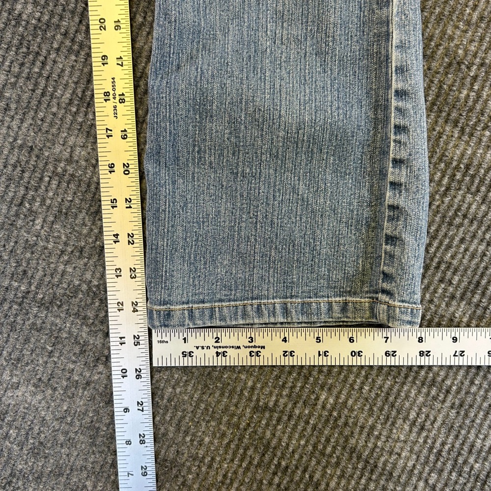 Route 66 Original Womens Bootcut Jeans Blue Medium Wash Embroidered Hearts 10 - Picture 4 of 8
